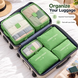 6-Piece Travel Packing Cubes for Luggage Organization – Waterproof Zippered Storage Bags for Clothes and Underwear