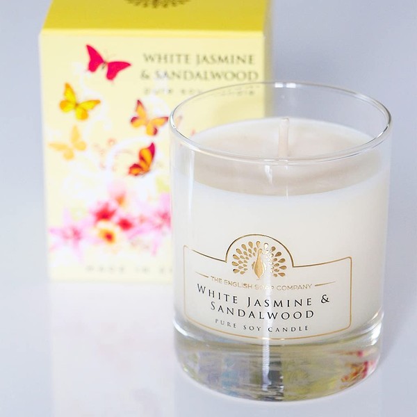 The English Soap Company, White Jasmine and Sandalwood Soy Wax Candle, 170mls