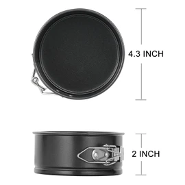 HIWARE 4-Inch Mini Springform Pan Set - 4 Piece Small Nonstick Cheesecake Pan for Mini Cheesecakes, Pizzas and Quiches