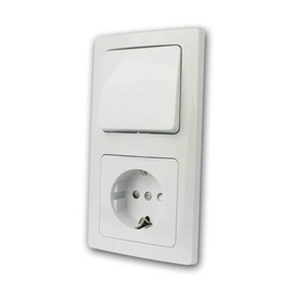 Delphi Socket Switch Set, Electric Sets, Socket Switch, Network, TV Antenna, Flush-mounted Installation, White