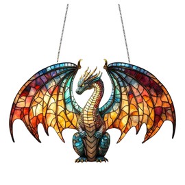 Hanging Ornaments for Outside Enchanting Acrylic Pendant With And Dreamy Style Imitating Glass Effect | Perfect Choice For Living Room Bedroom And Decoration | Unique Presents Ideas (Orange, 30X19cm)