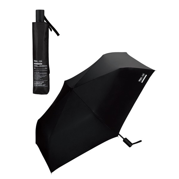 Wpc. IZA Type: Light & SLIM Black [100% Light Shading Rate, 100% UV Protection, UPF50+, Sun or Rain, Sun or Rain] Parasol Men's Folding Umbrella, Lightweight, 6.7 oz (190 g), Lightweight, Slim, Slim,