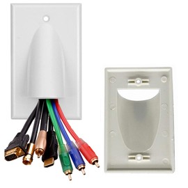 Rosebe [1pc] Commercial Single Brush Wall Plate Insert Wall Pass Through Plate In Wall Installation for Wires Gang Cable Access Strap Wall Socket Plug Port