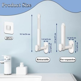 Incauca 4 Pack Paper Towel Holder Adhesive, Peel and Stick Retractable Paper Towel Rack Under Cabinet, Plastic Kitchen Napkin Tissue Roll Holder for Bathroom Toilet Living Room Door Wall Mount