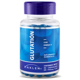 GLUTATHIONE | Glutatión Puro con Omega 3 | 90 Capsulas SoftGels | Glutathione Pure y Omega 3 Premium Antioxidante Natural y Esencial | Maklen