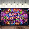 BlissYard Birthday Party Banner 71x43 Inch Neon Birthday Party Decoration