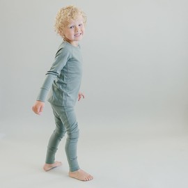 Woolino Merino Wool Base Layer for Kids - Super Soft Kids Leggings - All Natural Base Layer Bottoms - (4-5 Years) - Sage