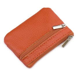 [NEXARY] Leather Coin Purse, 2 Pockets, with Key Ring - blk