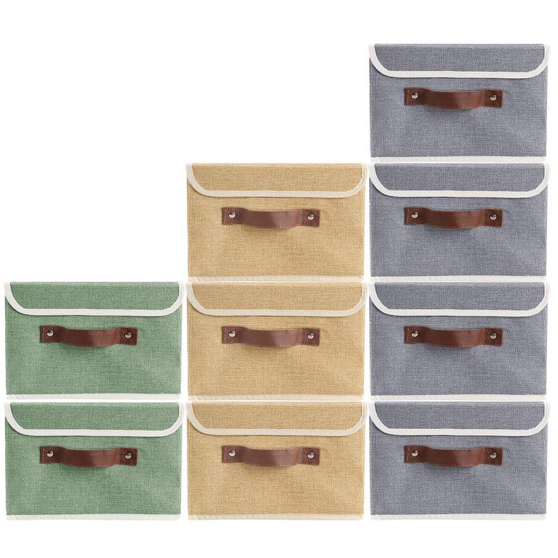 2Pack Storage Bins Boxes with Lids 10" x 8" x