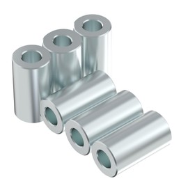 Aluminum Spacer - OD-3/4"-ID-3/8 - Unthreaded Round Standoff Bushing, Precision Metal Spacer, Plain Finish, Durable T-6061 Aluminum for 3/8" or M10 Screws/Bolts, 1-3/8" Length (Pack of 50)