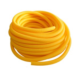 Absolute USA SLT12YL 1/2-Inch x 100-Feet Yellow Split Loom Split Wire Loom Polyethylene Conduit Corrugated Plastic Tubing Sleeve for Various Automotive, Home, Marine, Industrial Wiring Applications, E