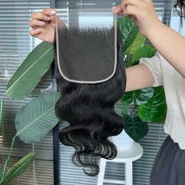 SOMIARIK 6x6 HD Lace Closure, Body Wave Pre Plucked Human Hair 0.10mm Ultra-thin Invisible SKINLIKE Real HD Lace Closure 16 Inch