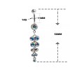 LionGothic Belly button Rings Curved Naval with Crystal jewels dangling