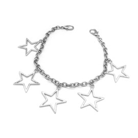 Gownsella 2PCS Shoe Charms Chain Shoelace Chains DIY Punk Shoe Accessories Decoration for Boot Sneaker Bag Handbags Pants Chain Keychain Cool Party for Girl Women (05Five pentagrams)