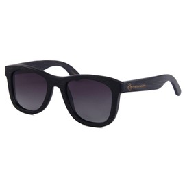 Bexxwell Handmade Brown or Black Real Wood Sunglasses, UV Protection, Polarising, Includes Microfibre Cleaning Cloth, Pouch and Box (Wood, Wood), black