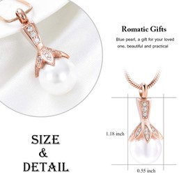 Memorial Cremation Jewelry for Ashes Flower Hold on Pearl Keepsake Pendant Necklace Rose Gold