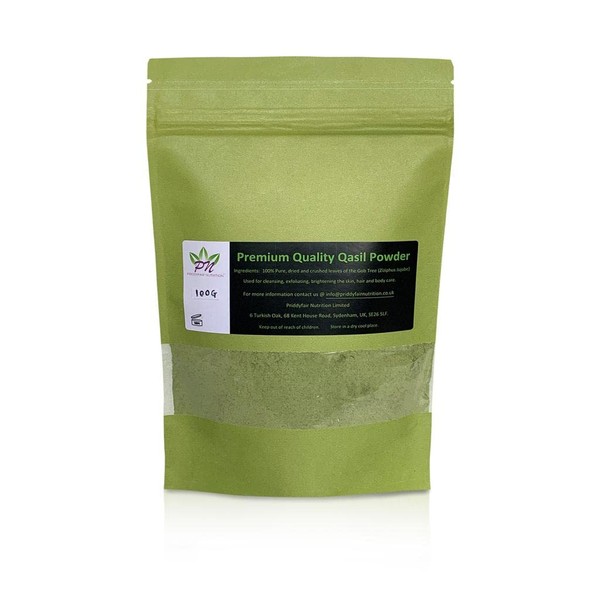 Priddyfair Nutrition Qasil Powder Somalias Beauty Secret Used for Skin Care Body Hair Scalp and Face Acne Mask Made from a Natural BioGobTree Leaf Plant (Ziziphus Jujube) (100 g)