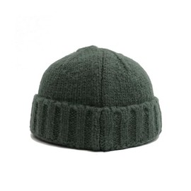 Wigwam Gestrickte Fischertrawler-Mütze, Totenkopfmütze, Vintage-Stil, für Herren und Damen, Hipster-Mütze, Grün, grün, One Size