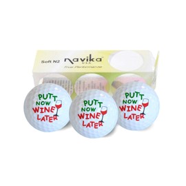 Navika Golf Balls- Putt Now Wine Later Imprint (3-Pack)