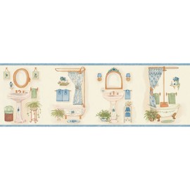 Decorate By Color BC1581703 Blue Vintage Bathroom Border
