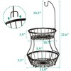 2-Tier Fruit Basket Bowl Stackable Vegetable Storage with Banana Tree