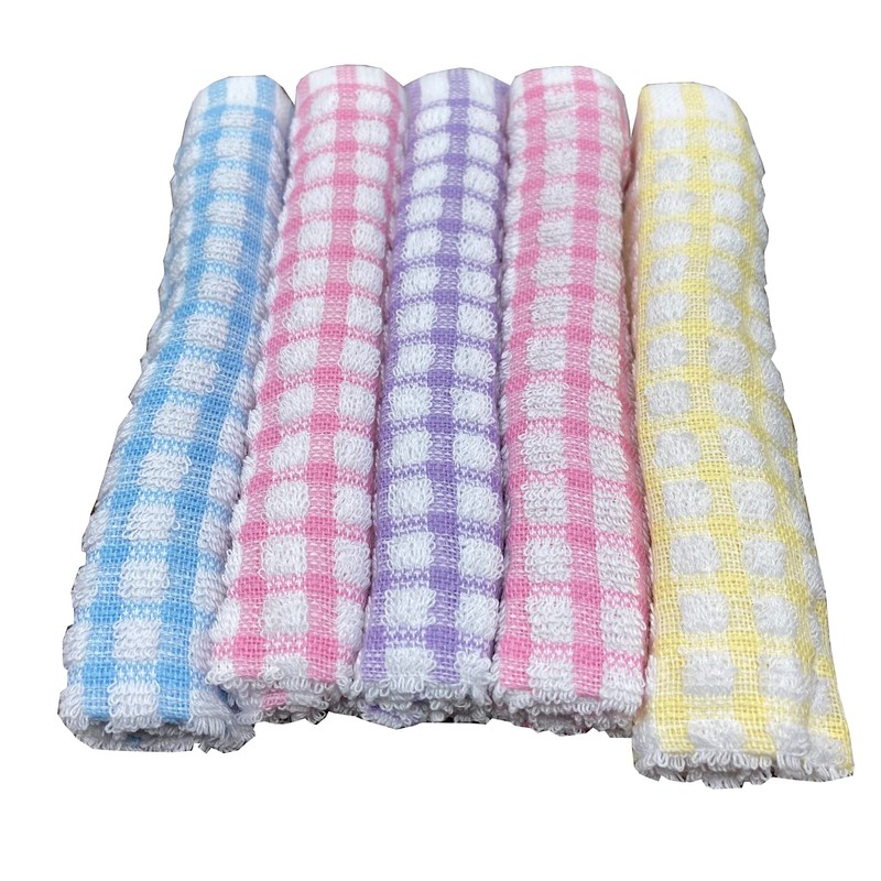 KFS42 Colorful Absorbent Kitchen Hot Towels, Pack of 5, 9.8