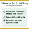 Vitamina B-12 Methylcobalamina 1000mcg B12 B 12 60 Tabletas