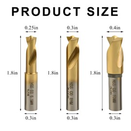 SHMZK 3 PCS Spot Weld Drill Bits, 6.5MM 8MM 10MM High Speed Steel Weld Cutter Remover with Titanium Coating, Weld Cutter Kit for Power Drill Spot Welding Cutting, Car Accessories