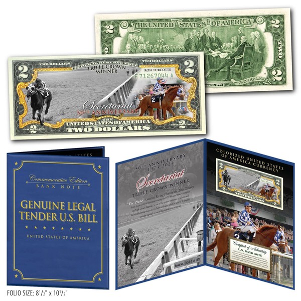 Secretariat Racehorse Triple Crown 50th Anniversary (1973-2023) with Iconic Official Photo Limited & Numbered of 1973 Special Edition Collectible Large Display Holder