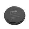 'Yawn: A Silent Scream for Coffee' Engraved Slate Coaster -