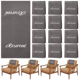12 Pieces Reserved Signs for Pews Reserved Pew Cloths 22 Inch Reserved Seating Signs Placeholder for Church Pew Seats Wedding Seating Decoration Church Event (Gray and White)