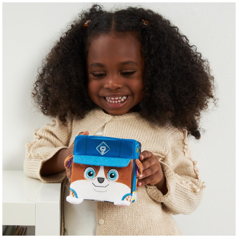 Rubble & Crew Stuffed Animals, Wheeler, 4-Inch Cube-Shaped Plush Toy