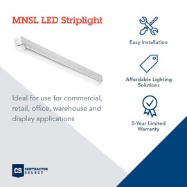 Lithonia Lighting 2ft Light Fixture, LED Strip Light, 120V, 4000K Cool White Light, 2-Foot, 1-Light, White (MNSL L23 1LL 120V 40K 80CRI M6)