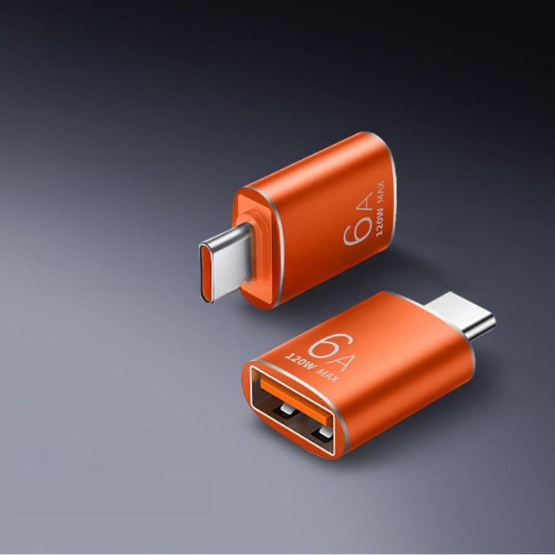MINCHEN 10Pack Orange USB C to USB3.1 Adapter, 120W 10Gbps