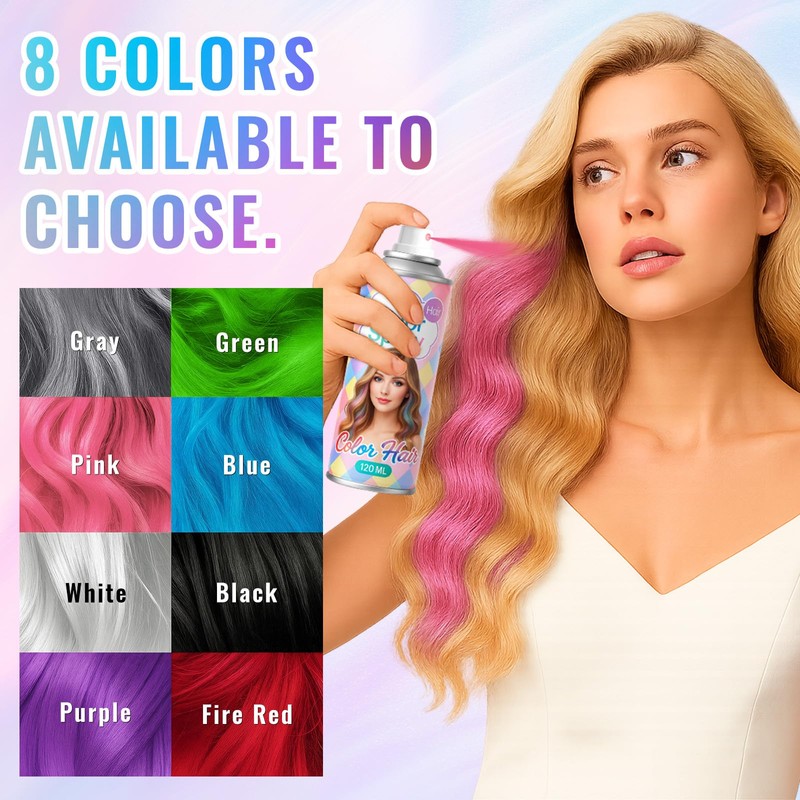 Temporary Black Hair Color Spray – 1-Day Washable Hair Color