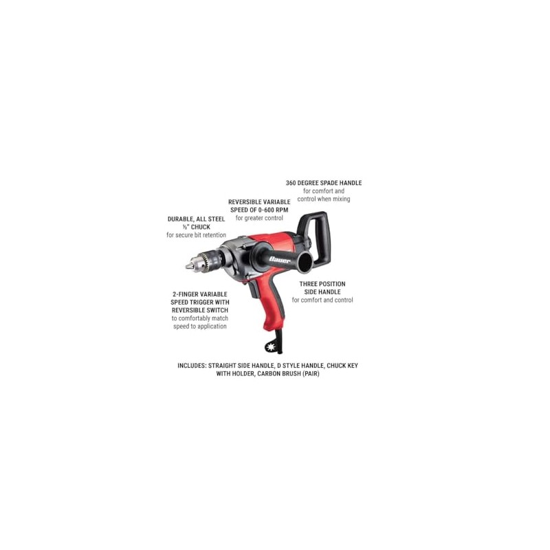 1/2 in. Heavy Duty Low Speed Spade Handle Drill/Mixer