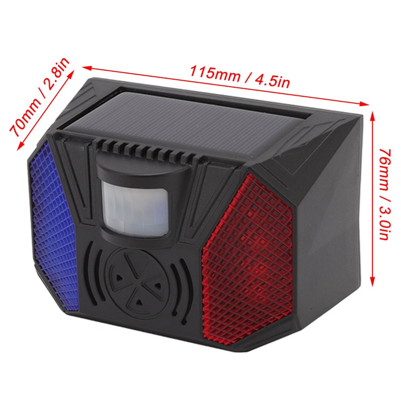 Solar Security Alarm Siren with Remote Control USB Cable Yard