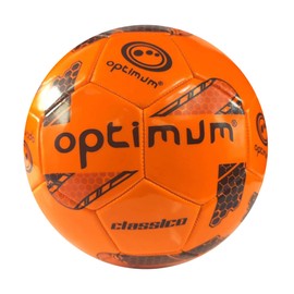 Optimum Classico All-Weather Football Ball - Stylish, Soft-Touch PVC, Even Pressure, Ideal for Training & Matches, Suitable for All Grounds - ORANGE - SIZE 4 - With Pump