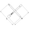KS Tools 116.6000 Plumbers cross wrench, 7 functions