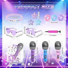 Juego de 134 piezas de recuerdos de fiesta de Kpop populares para fiestas de cantante, amistad, micrófonos inflables, pulseras de bomba de aire, clips