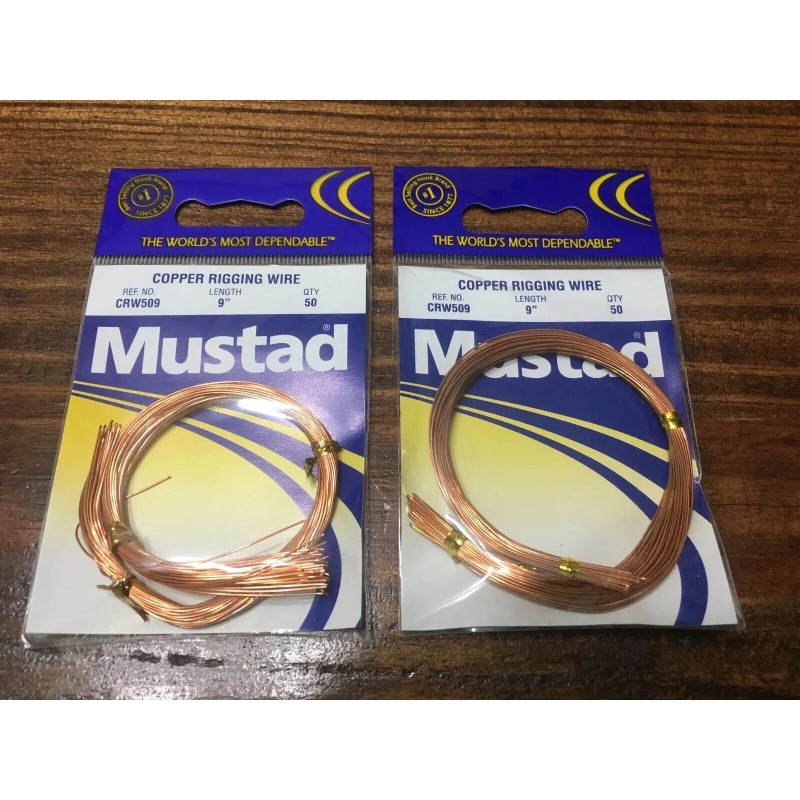Mustad 3 PACK MUSTAD COPPER RIGGING WIRE 9" 50 PER