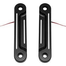 HIYOYO Señales de giro de horquilla LED negra para Harley Touring Street Glide 1997-2013 (negro)