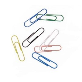 Whitecroft Essentials 30601 33 mm Large Paper Clip - Assorted Colours (Pack of 100)