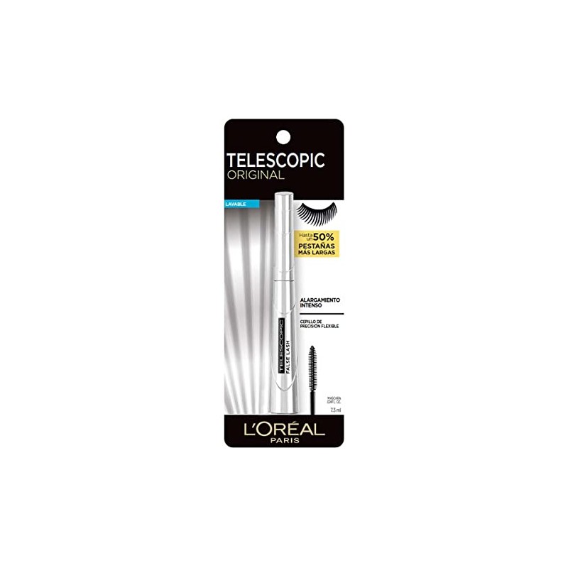 LOréal Paris Mascara de Pestañas Lavable Telescopic, 9ml