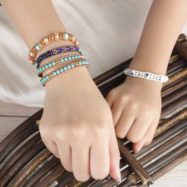 KELITCH Miyuki Colour Beads Strand Bracelets Silver Gold Chain Bracelet Friendship Bracelet New, Silver Glass