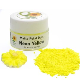 Sunflower Sugar Art Neon Yellow Glow In The Dark Petal Dust Food Color - Deep, Rich Yellow Matte Powder Cake Accessories for Cake Decoration - 4 Grams Non-Toxic Baking Stuff