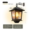 PASAMIC 2 Pack Solar Wall Lanterns with Replaceable Bulb,Outdoor Hanging