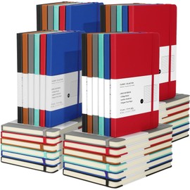 Coopay 48 Pack A5 Journal Notebooks Bulk, 160 Pages, 100GSM Thick Paper, 8.3 x 5.5 inch Hardcover Lined Leather Journals for Writing Office School Business,Bulk Notebook for Work Men Women (6 Colors)