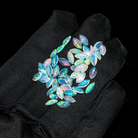 4 Pcs,8x4 mm, AURA GEMS Natural Ethiopian Opal,Briliant Cut, Marquise, Shape, Jewelry Making Supply, Chakra Energy Healing Gemstone, Real Crystal, Birthstone, Wholesale deal