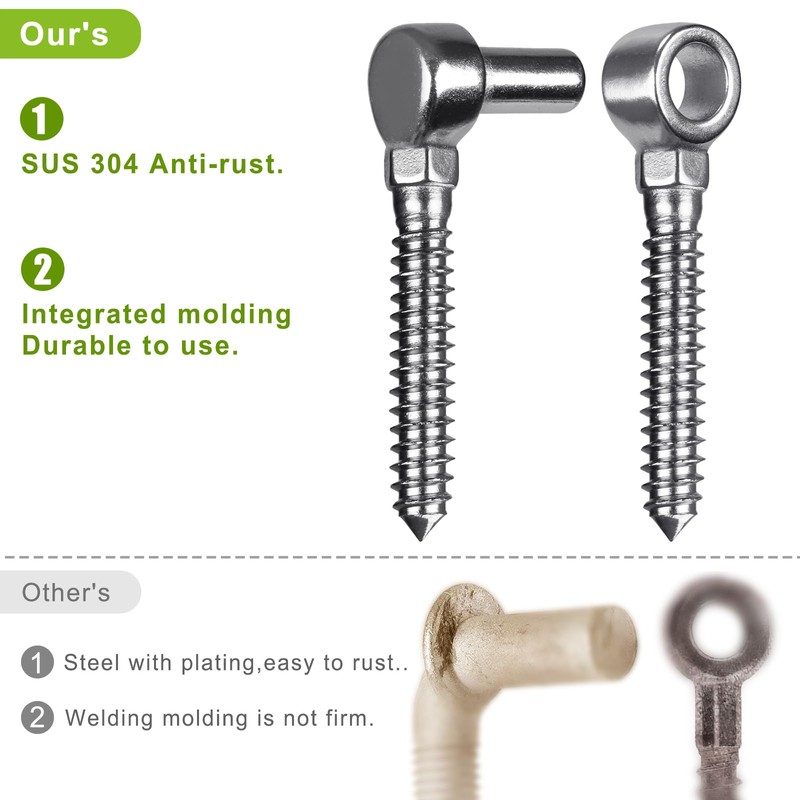 Insaga Cast 304 Stainless Steel Gate Hinges 2Pack Lag Screw